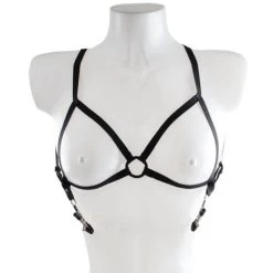 Best Pirce ❤️ Bondara Black Elasticated Bra With Nipple Clamps 👏