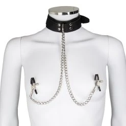 Best Pirce 😉 Bondara Luxe Leather Collar With Nipple Clamps ❤️ -LALA Adult Toys Shop unnamed file 350