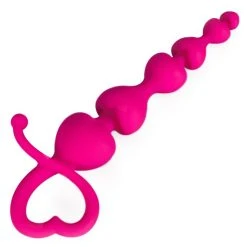 Buy โ๏ธ Bondara Silicone Heart Anal Beads ? 7 Inch ๐