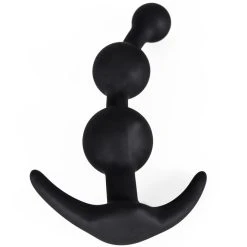 Buy 👍 Bondara Black Silicone Anchor Anal Beads ? 5 Inch ✔️