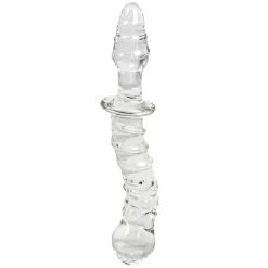 Hot Sale 🔔 Glacier Glass Textured Dildo And Butt Plug Duo ? 9 Inch ❤️